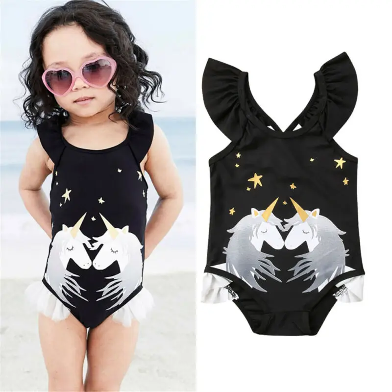 От 2 до 7 лет, купальный костюм с рисунком для маленьких девочек, бикини с оборками, купальный костюм, купальный костюм, пляжная одежда, новинка