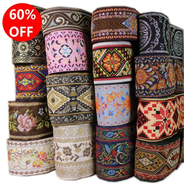 Best Price 5yards/lot National computer embroidered webbing DIY handmad sewing ribbon Carpet decorative edge Upholstered benches accessory Best Price 5yards/lot National computer embroidered webbing DIY handmad sewing ribbon Carpet decorative edge Upholstered benches accessory