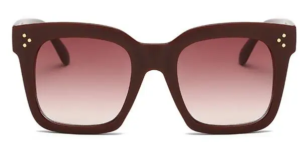 wine red Ким солнечные очки в стиле Кардашьян леди плоский верх очки Lunette Femme женские роскошные брендовые Солнцезащитные очки женские заклепки солнцезащитные очки UV400 - Цвет линз: wine red