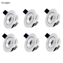 6 шт./лот 2 Вт утопила свет Теплый Холодный белый Цвет мини потолочный светильник отверстие размером 50-55 мм встраиваемый светильник AC85-265V
