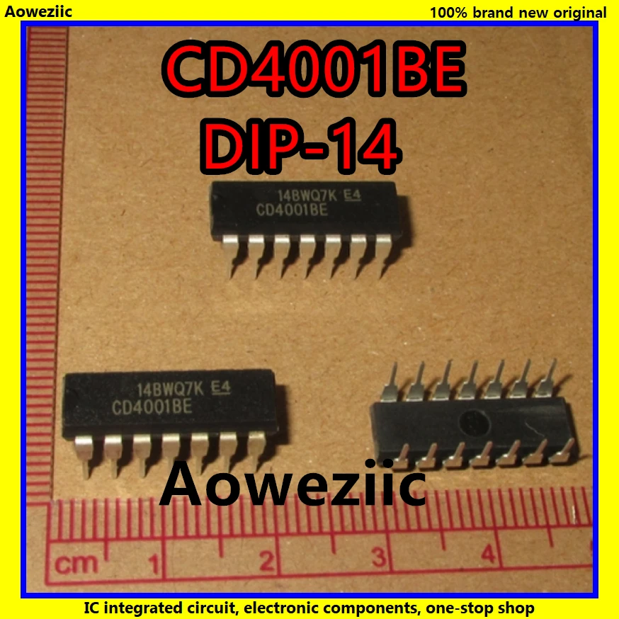 10 шт./лот CD4001BE CD4001 4001 DIP-14 CMOS НИ ворота IC