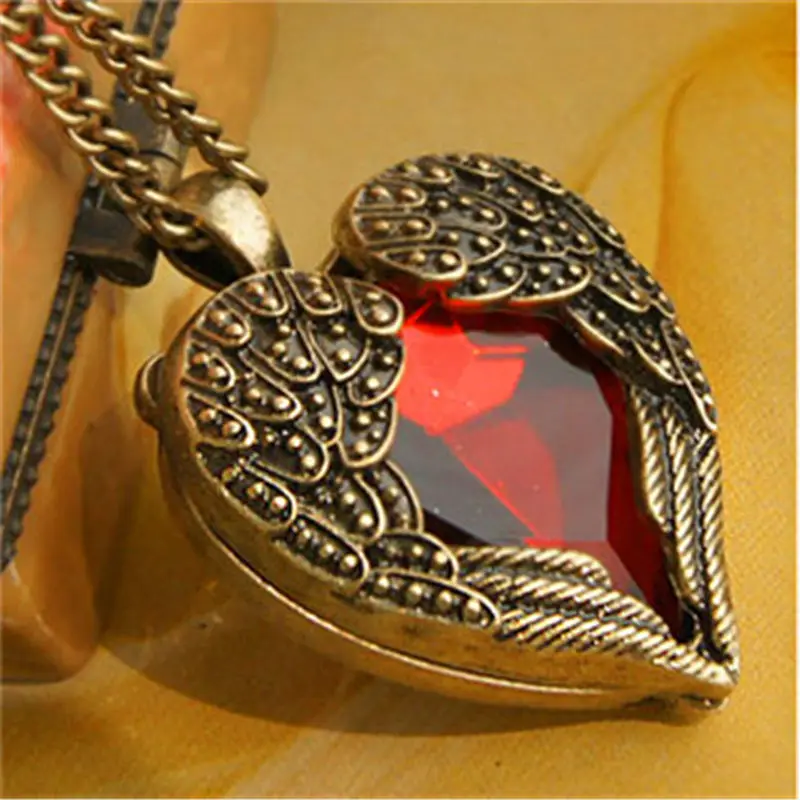 

vintage fashion top quality necklace for woman jewelry accessories gift crystal were encased wings x306