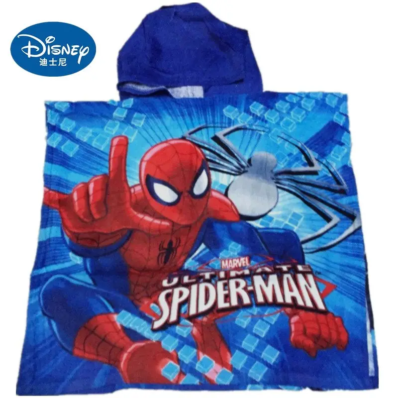 Disney Cartoon McQueen Car Hooded Bath Towel for Beach Pool Swim Shower Boys Girls Children Soft Absortbent Cotton Poncho Towel - Цвет: Spiderman