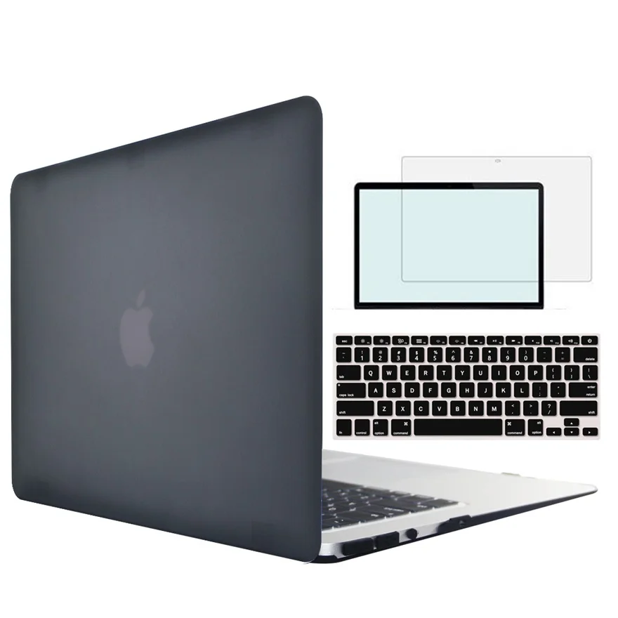 Yippee цветной чехол для ноутбука Macbook Air Pro retina 11 12 13 15 11,6 13,3 15,4 дюймов с клавиатурой и защитой экрана - Цвет: Yippee Black