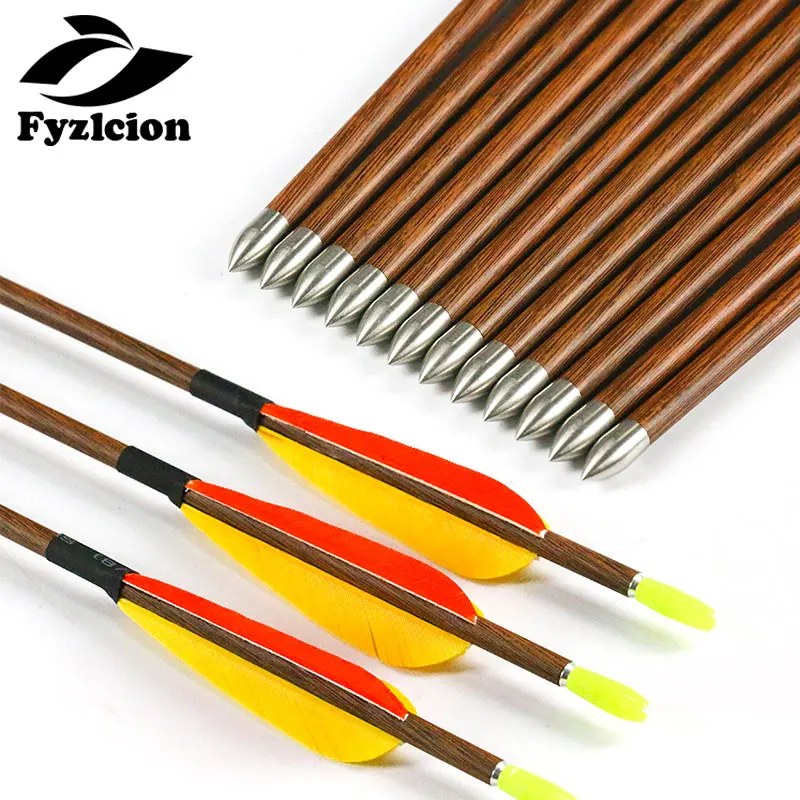 12PCS Pure Carbon Arrows Shaft SP700 ID6.2mm for Recurve Bow Hunting Archery
