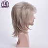 MSIWIGS Men Wigs Straight Synthetic Wigs Long Male Hair Light Blonde Men's Wig with Bangs Heat Resistant Toupee ► Photo 3/6