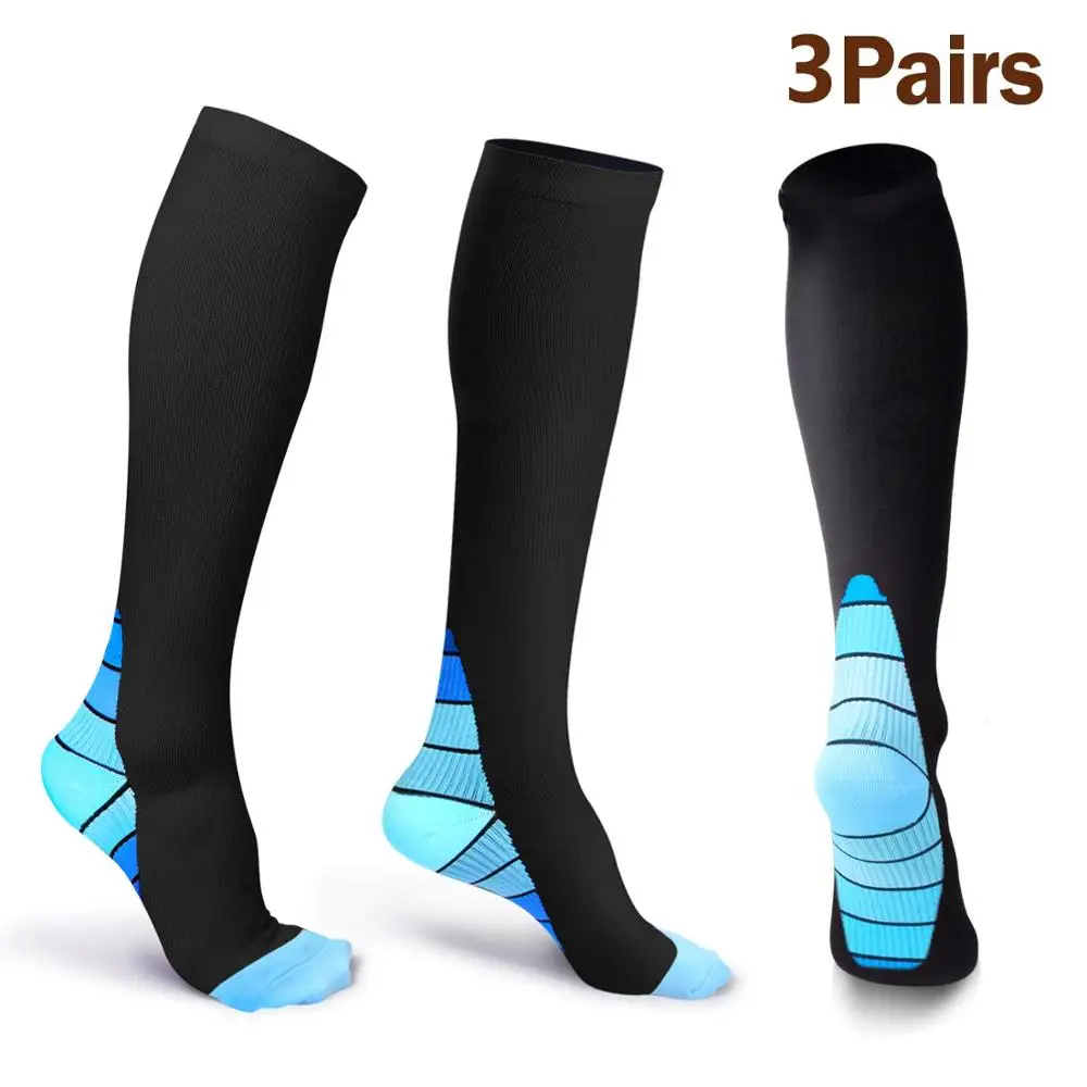 

Compression Socks Women 15-20 mmHg Best Graduated Nursing 3 Pairs Pregnancy Alethtic Sport Running Travel Airplane Nurse Medical