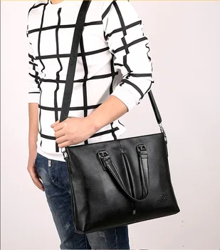 

Fashion Vintage Men Classic Briefcases Leather Laptop Bag Men Shoulder Bag Business Briefcases Male Handbags Totes