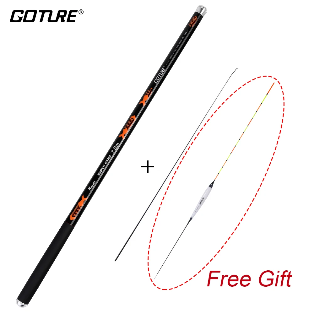 

Goture HAYATE A+ Quality Super Hard Carp Fishing Rod 3.6M 4.5M 5.4M 6.3M 7.2M Telescopic Hand Fishing Pole Max Drag 5kg + Float