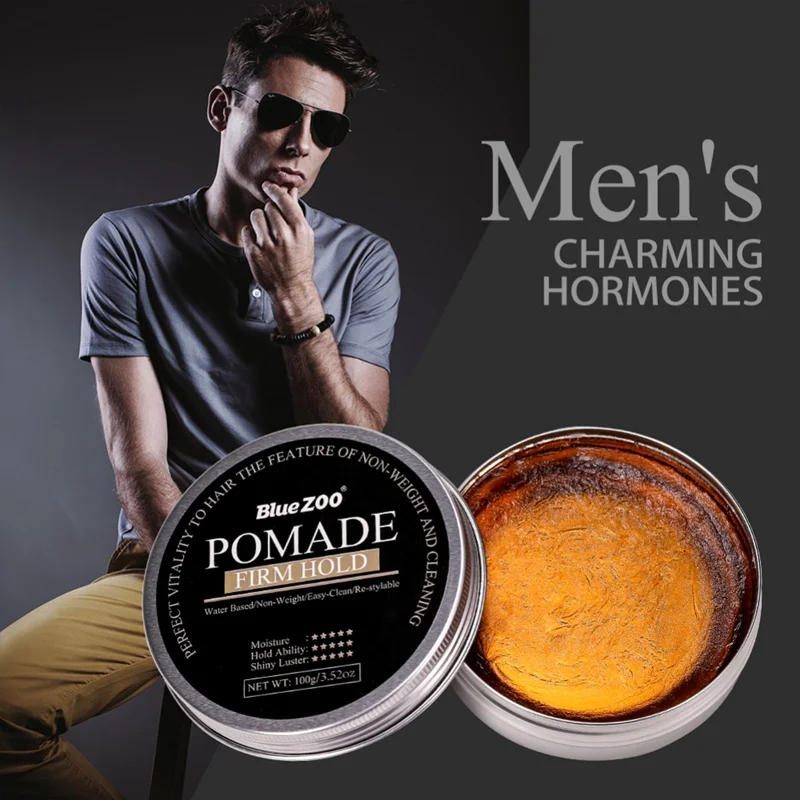 100g Professional Men Styling Hair Wax Moisturizing Long Lasting Hair Styling Solid Retro Style Wax Product