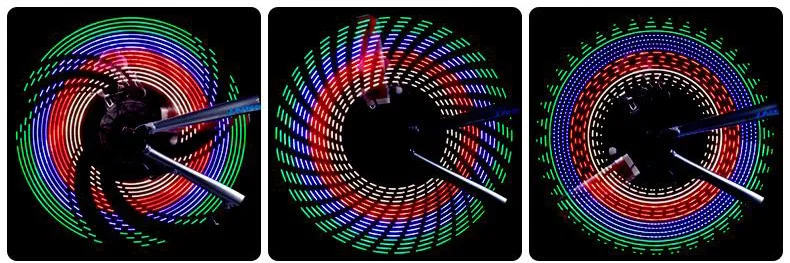 Cool 2 Side 32 LED 32 Pattern Waterproof Wheel Signal Lights Colorful Rainbow Bikes Bicycles Fixed Spoke Warn Safety Light (1)