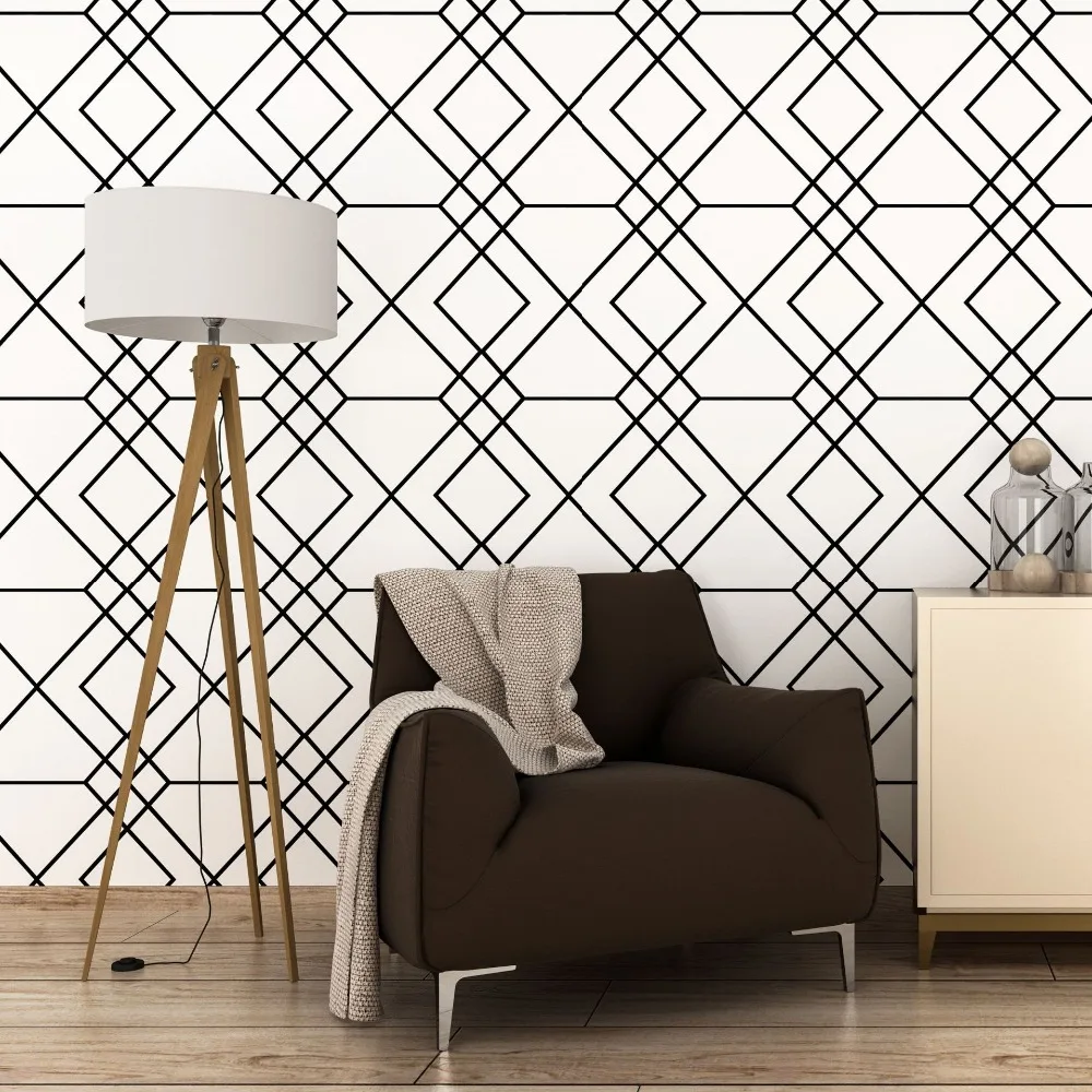 Wall Talk геометрические обои скандинавские серые сетки узор обои полосы для гостиной спальни стены ПВХ украшения стен