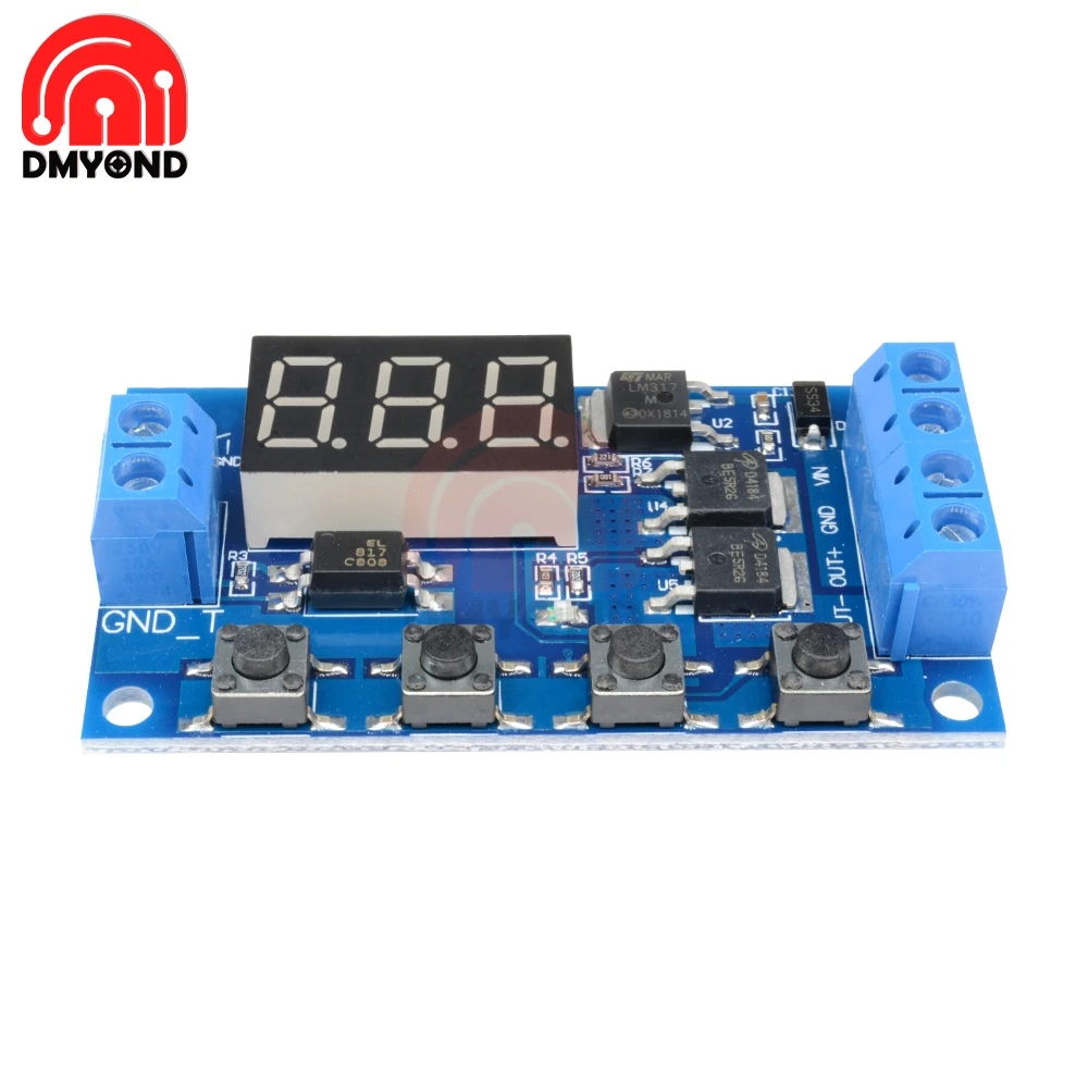 DC 12V 24V Таймер Выключатель задержки плата цикл запуска двойной МОП трубка