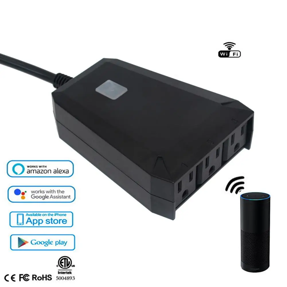 

RONDAFUL 3 Jacks US Smart Socket Outlet Plug,Alexa Voice APP Remote Control,Outdoor Used Smart Google Home Plug