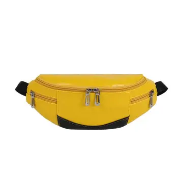 

Hit Color Shoulder Messenger Women PU Leather Waist Fanny Belt Packs Casual Sports Crossbody Chest Bags Phone Money Pouch