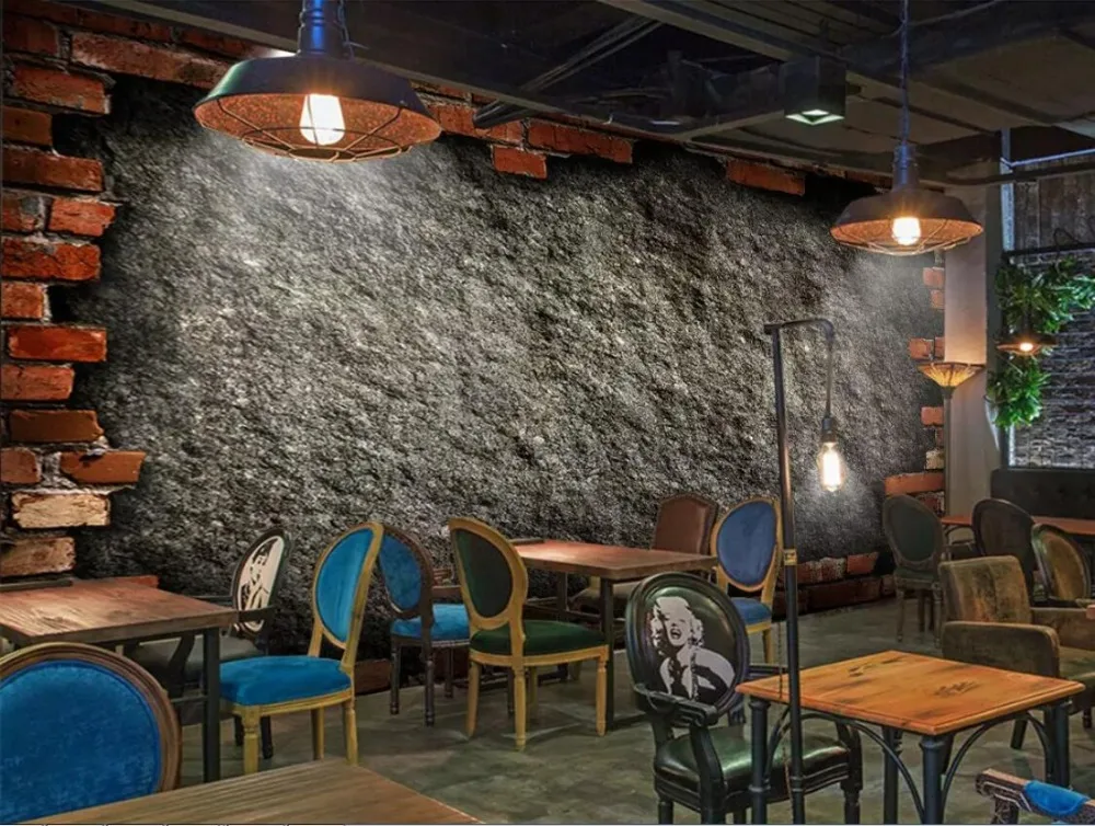 Beibehang пользовательские фотообоями потертый серый стерео обои кафе фоне стены бумаги home decor papel де parede