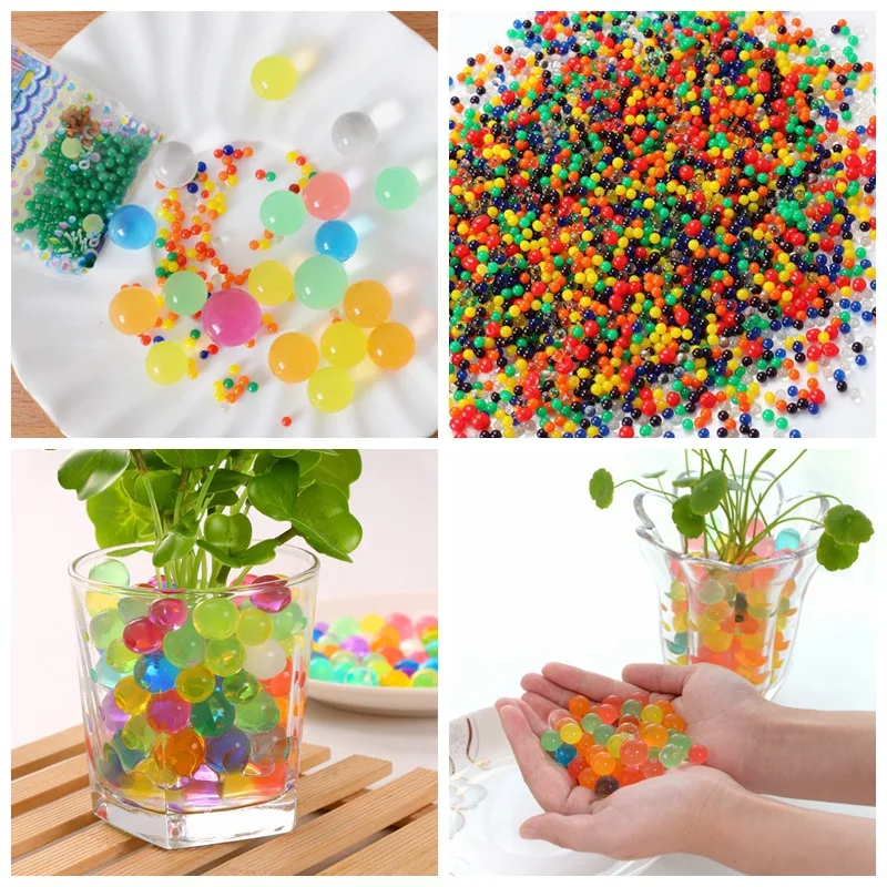 100 pcs/bag Crystal Mud Hydrogel Crystal Soil Outdoor Water Beads Vase Soil Grow Magic Balls Kid's Toy Home Decoration