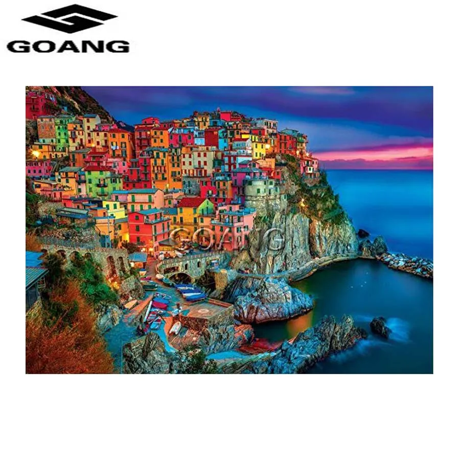 

diamond painting cross stitch DIY Diamond Embroidery Full square diamond Mosaic Home Decor seaside resort
