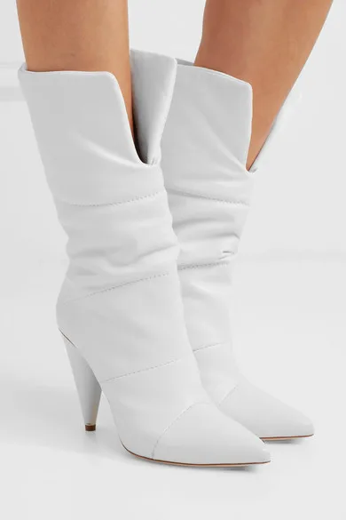 Sestito Latest 2018 Woman White Stange Spike Heels Ankle Boots Ladies Slip-on Pointed Toe Dress Runway Shoes Woman Short Boots Sestito Latest 2018 Woman White Stange Spike Heels Ankle Boots Ladies Slip-on Pointed Toe Dress Runway Shoes Woman Short Boots