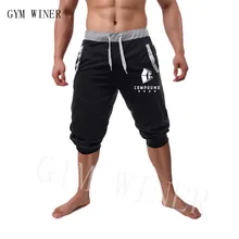 Летние новые мужские шорты с буквенным принтом, повседневные модные спортивные штаны по колено, мужские фитнес шорты на шнурке