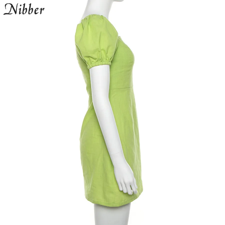 Nibber/французские романтические Элегантные мини-платья для женщин, летние офисные женские короткие платья для отдыха и пляжа