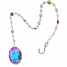 H& D Красочные Овальные Висячие кристаллы для люстры призмы гирлянды свадебные нити с подвеской длиной 30 дюймов