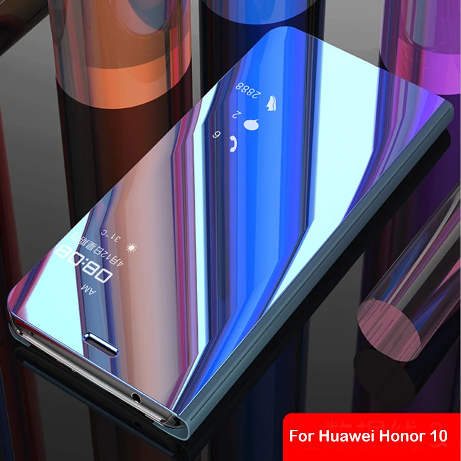 

Mirror Case For HUAWEI Honor 10 On Honor10 Smart Mirror Clear View Flip Cover Phone Case For Huawei Honor 10 5.84