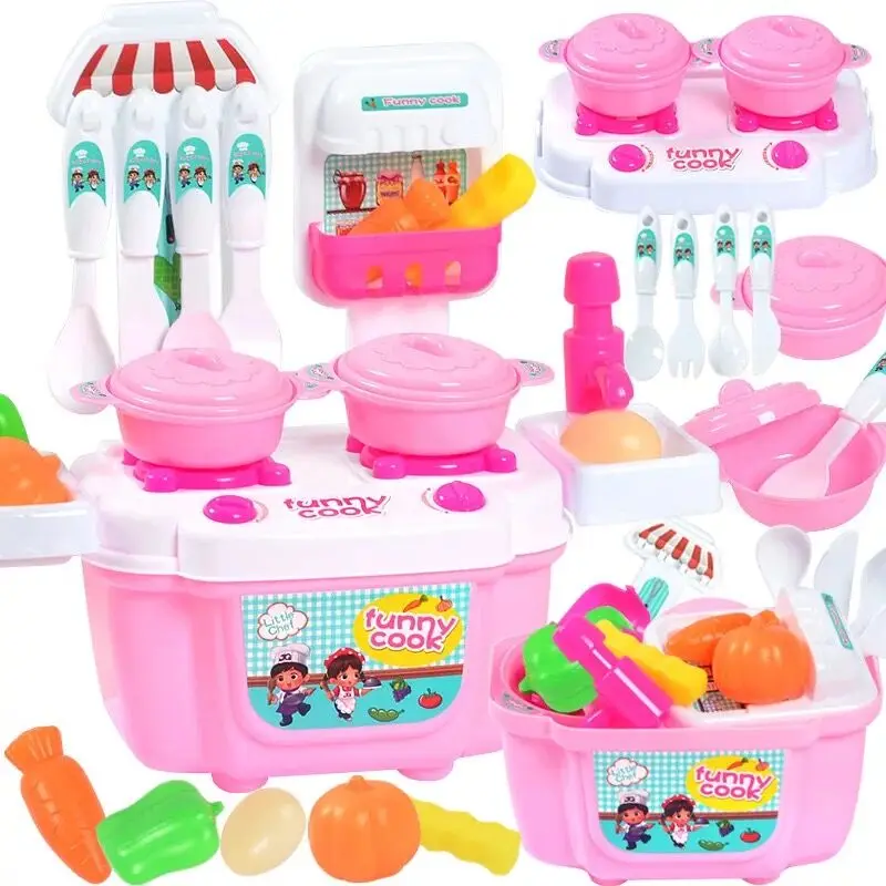 

22 Pieces Children Mini Kitchen Cookware Pot Pan Kids Pretend Cook Play Toy Mine Simulation Kitchen Utensils Toys Set Kids Gift