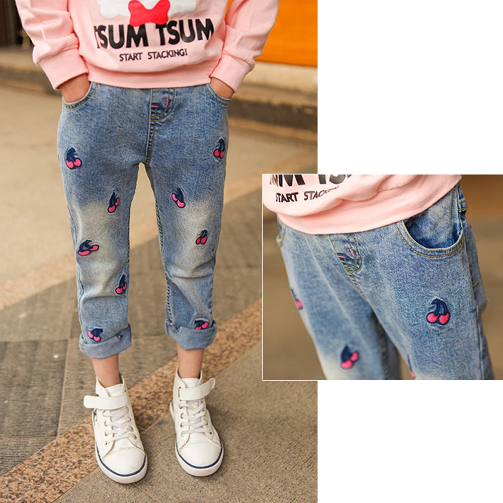 

Girls Jeans Kids Children's Jeans For Girl Clothing 2019 Summer Casual Baby ripped Pants Skinny Denim Pant Children Trousers New