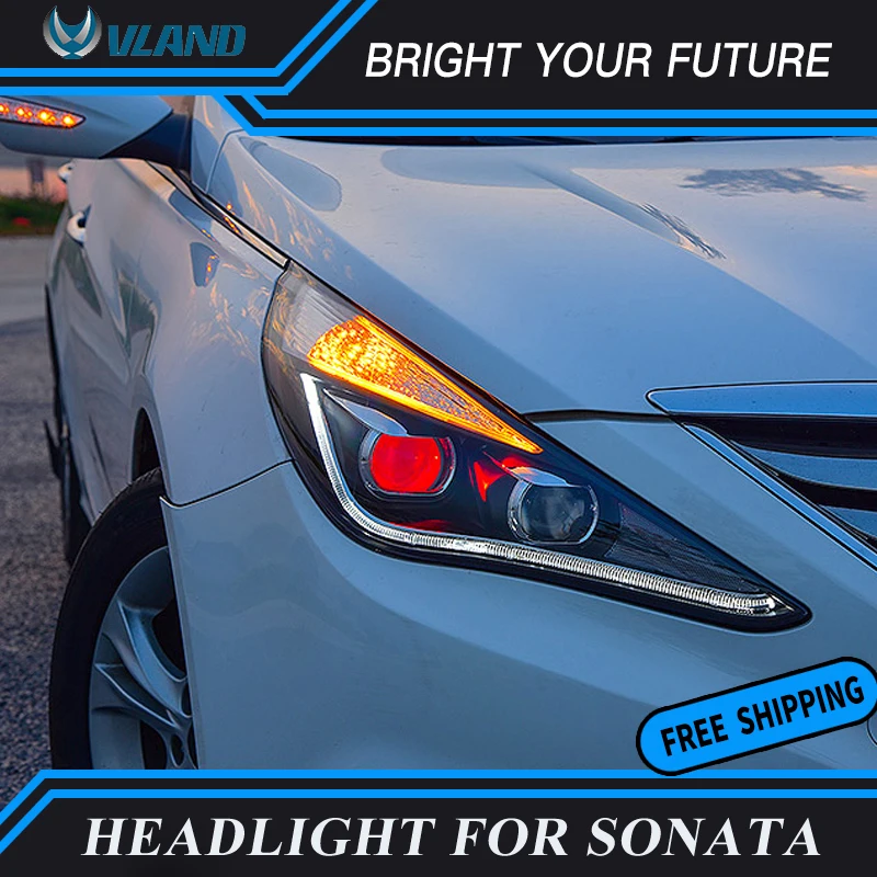 Автомобильные светодиодные полосы передние лампы для Hyundai Sonata фары 2013 2014 2015 Angel