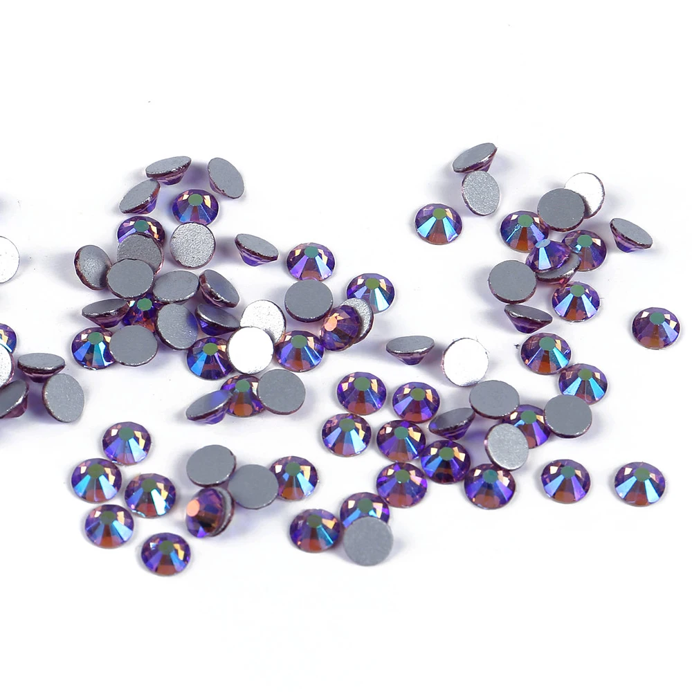 

SS4-SS12 Glitter Silver Plate Glass Rhinestones False Nail Beauty Multicolor Decor Rhinestone For Nail Art Decorations
