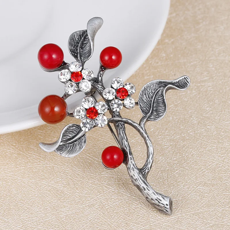 Mloveacc лист металлический сплав Дерево брошь камень Европейский Винтаж Broche Для женщин свитер Зажимы мешок кулон bijoux