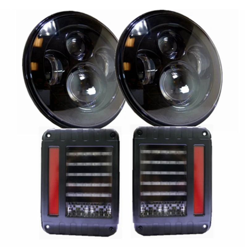 7 Inch High Low Beam LED Headlights with LED Tail Lights Conversion Kit
