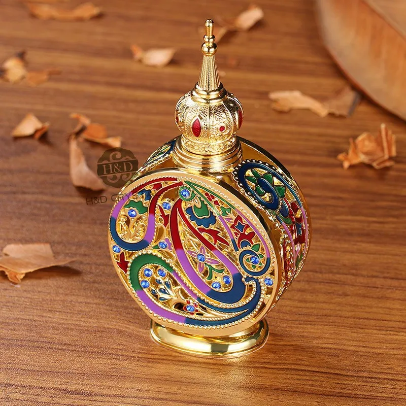 18ML Retro Antique Glass Perfume Bottle 1.4 inch Flower Vine Empty Glass Cosmetic Container Wedding Decoration Perfume Bottle6)