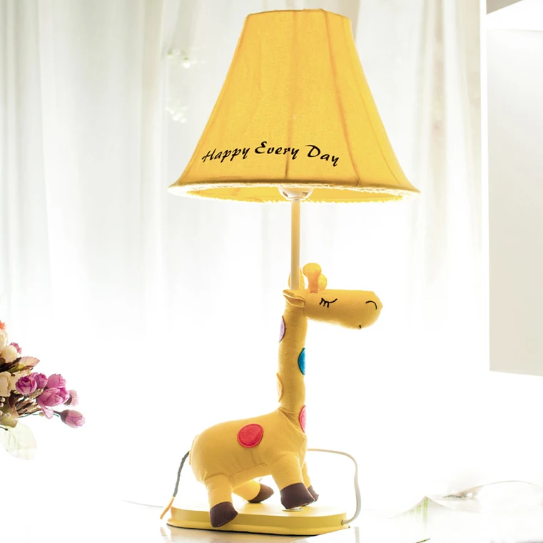 Декоративный Напольный Светильник из ткани с изображением животных, синий/желтый/Розовый Пятнистый Жираф, Детский Светильник, напольный светильник для гостиной, спальни