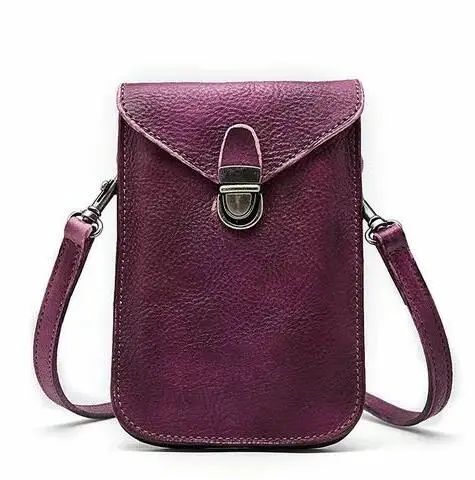 Винтажный дизайнерский Женский мини-чехол для телефона из натуральной кожи, сумка через плечо для девушек, маленькая сумка-мессенджер