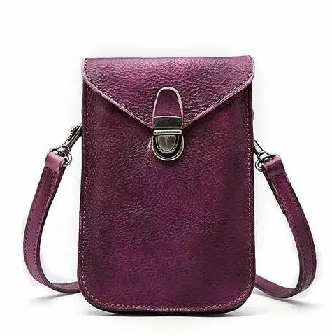 

Vintage Designer Genuine Leather Women's Mini Mobile Phone Case Bag Crossbody Shoulder Bag For Ladies Girls Small Messenger Bag