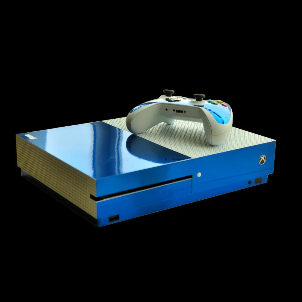 Chrome Gold Skin Sticker Decal For Xbox One S Console and Controllers