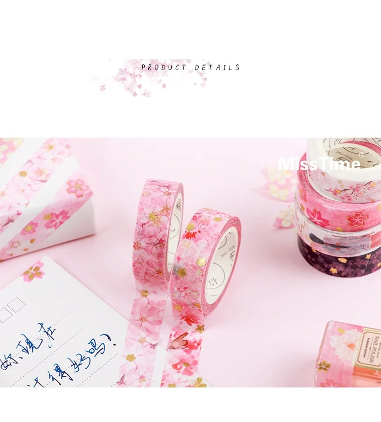 JUKUAI японский цветок Бумага Васи набор розовый Сакура украшения маскировки Стикеры для дневник альбом Тетрадь Stationery8103