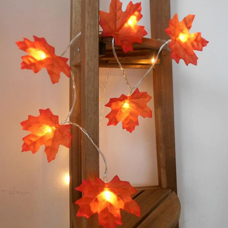 Led Light String Maple Leaf Fairy Garland String Light 1234M AA Battery Operated Fall Garden Home Christmas Tree Lighting (9)