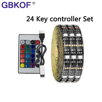 

USB LED Strip 5050 RGB Flexible LED strip Light 50CM 1M 2M 3M 4M 5M DC5V RGB Color Changeable TV Background Lighting.