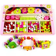 Детские круглые игрушечные бусинки экологически чистые деревянные Diy часы бусины Игрушки для раннего детского образования Brinquedos