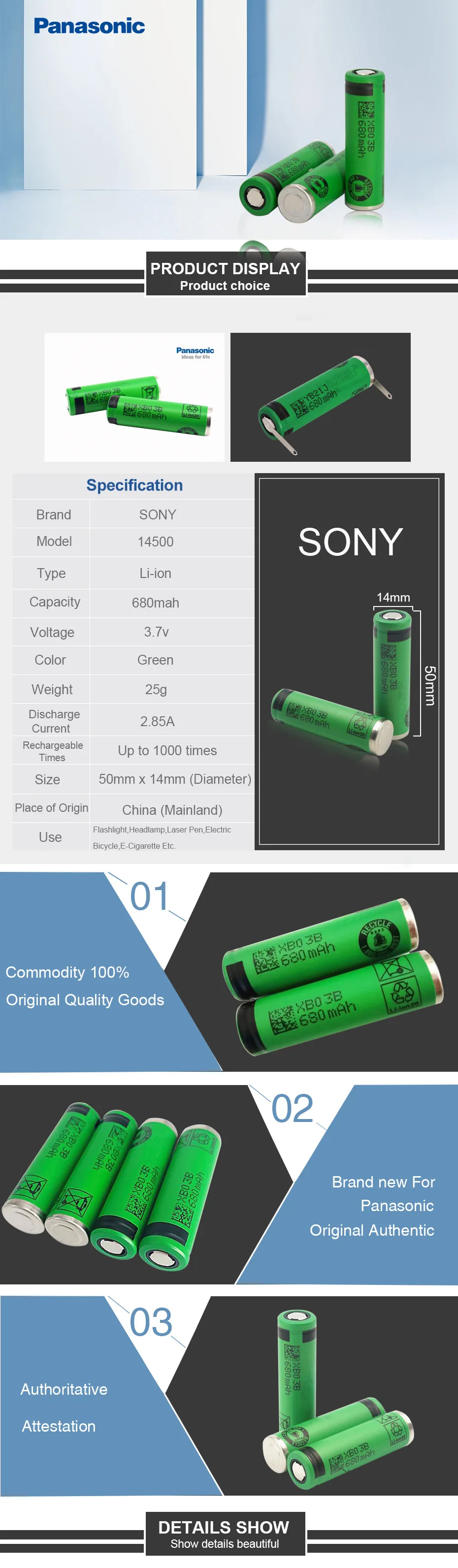 Новые оригинальные батареи высокой емкости AA 680mAh VR2 14500 Li-ion 3,7 v перезаряжаемые батареи со сваркой