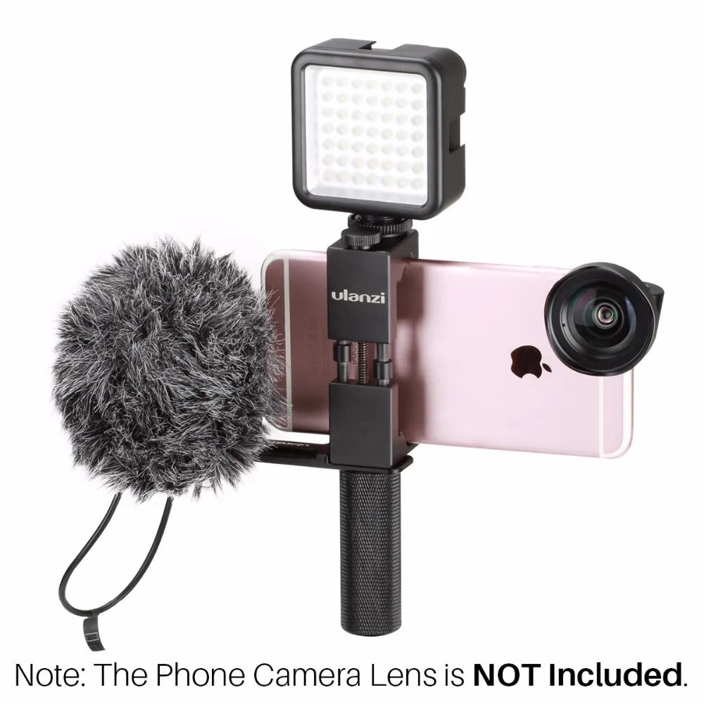  Ulanzi Pocket Rig for Smartphone with BY-MM1 Microphone and 49 LED Video Light Cold Shoe Plate for 