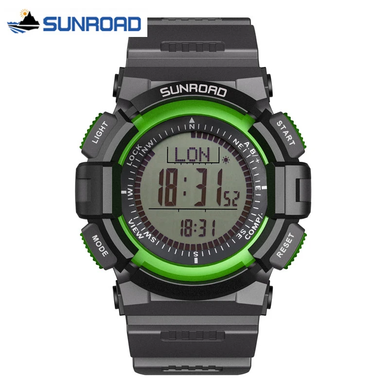 SUNROAD спортивные военные наручные часы для мужчин s альтиметр барометр компас термометр погода шагомер цифровые часы для мужчин Saat