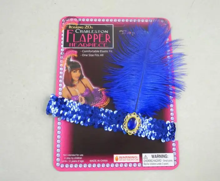 

XMAS Headband Ladies 1920's Charleston Feather Sequin Hairband Flapper Headpiece Gangster Hen Party Fancy Dress Accessories