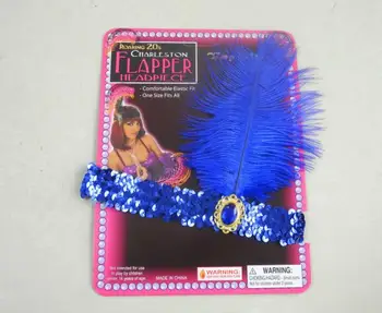 

XMAS Headband Ladies 1920's Charleston Feather Sequin Hairband Flapper Headpiece Gangster Hen Party Fancy Dress Accessories