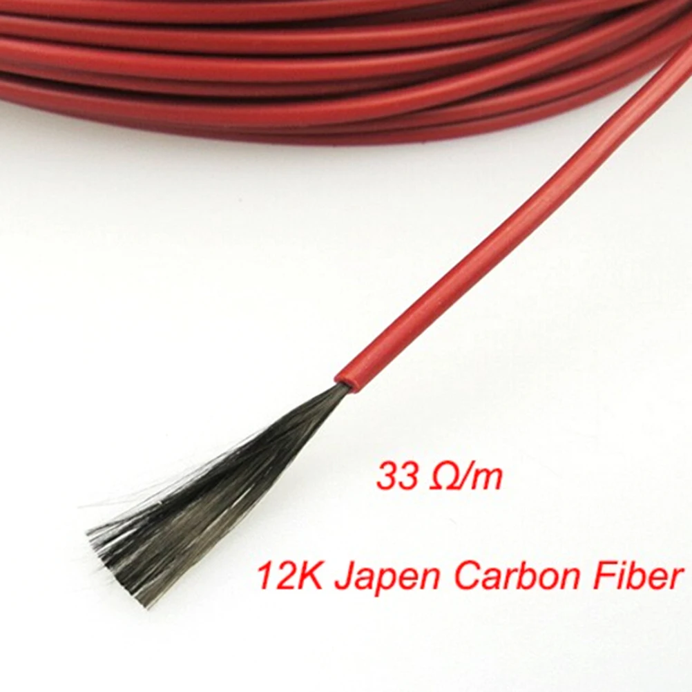 1 рулон 20 м 12 к 33 Ом 3,0 мм углеродный теплый пол кабель углеродное волокно нагревательный провод электрическая Горячая линия инфракрасный нагревательный кабель