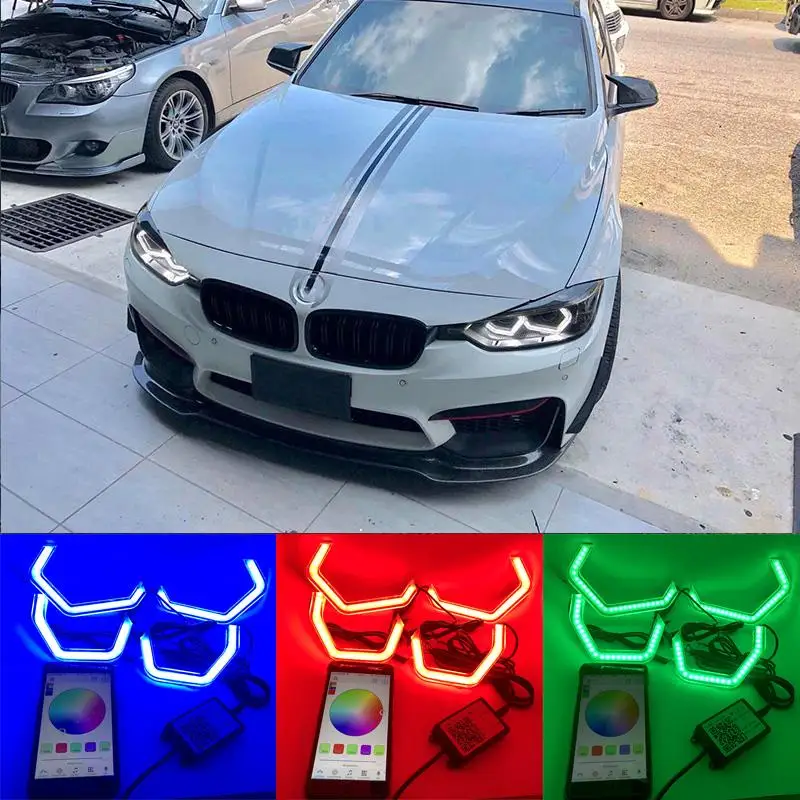  WIFI RGB Multi-Color M4 Iconic Style LED Crystal Angel Eye light Kits for BMW 3 series F30 320i 328 - 32925719334