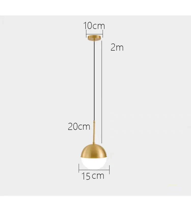  LukLoy Brass Ball Pendant Light Copper Bedside Pendant Lamp Glass Ball Dining Room Suspension Loft  - 33025493073